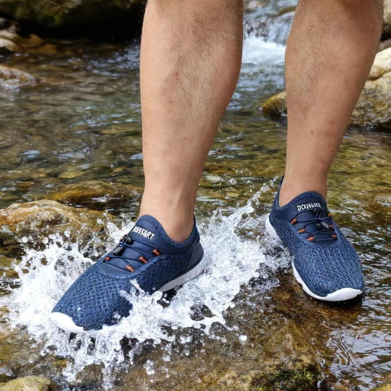 DOUSSPRT Men's Water Shoes Quick Drying Sports Aqua Shoes Blue Size 10 - Image 2